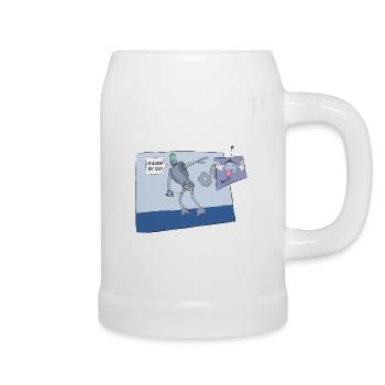 Dumme Roboter - Bierkrug - Weiß - Rechts