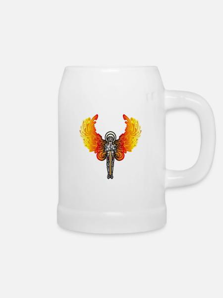 Feuer Engel - Bierkrug - Weiß