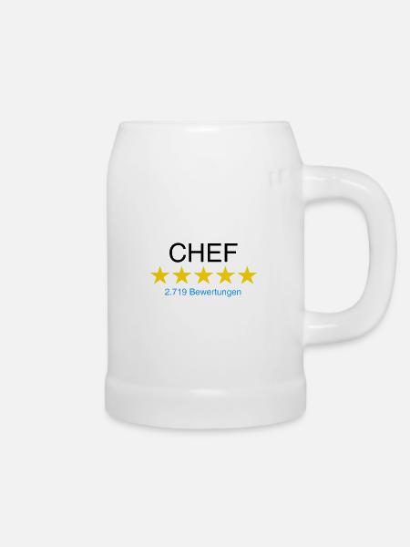 Chef mit Bewertung - Bierkrug - Weiß