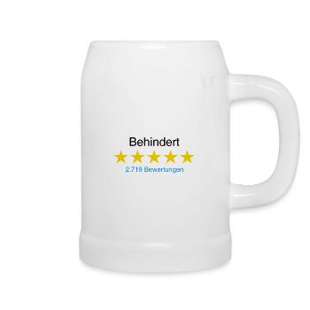 Behindert mit Bewertung - Bierkrug - Weiß - Rechts