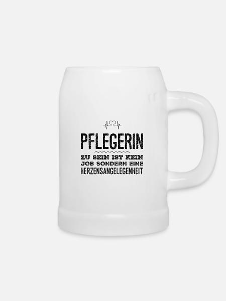 Pflegerin T-Shirt Geschenk - Bierkrug - Weiß