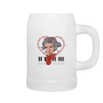 J’adore Beethoven compositeur pianiste classique - Chope en céramique - blanc - Droite