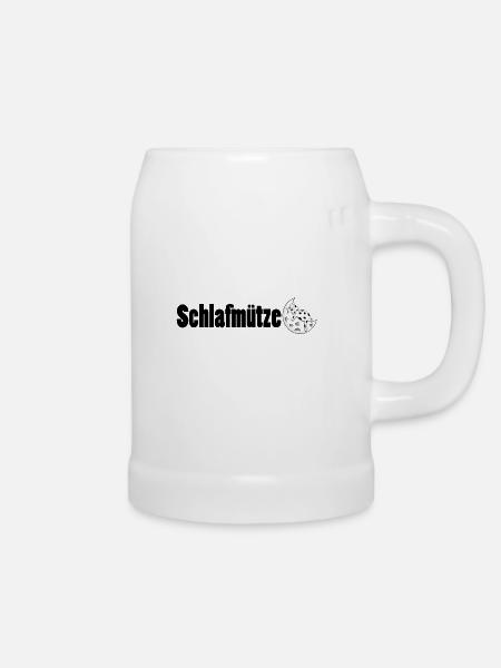 Schlafmuetze - Bierkrug - Weiß