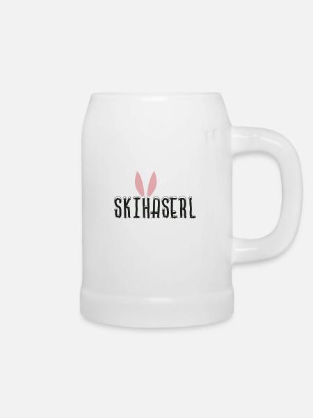 Skihaserl Skihase mit Ohren - Bierkrug - Weiß