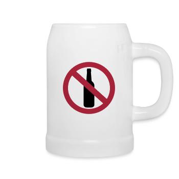 No Alcool - Chope en céramique - blanc - Droite