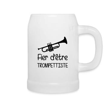 Trompettiste / Trompette / Musique / Jazz / Music - Chope en céramique - blanc - Droite