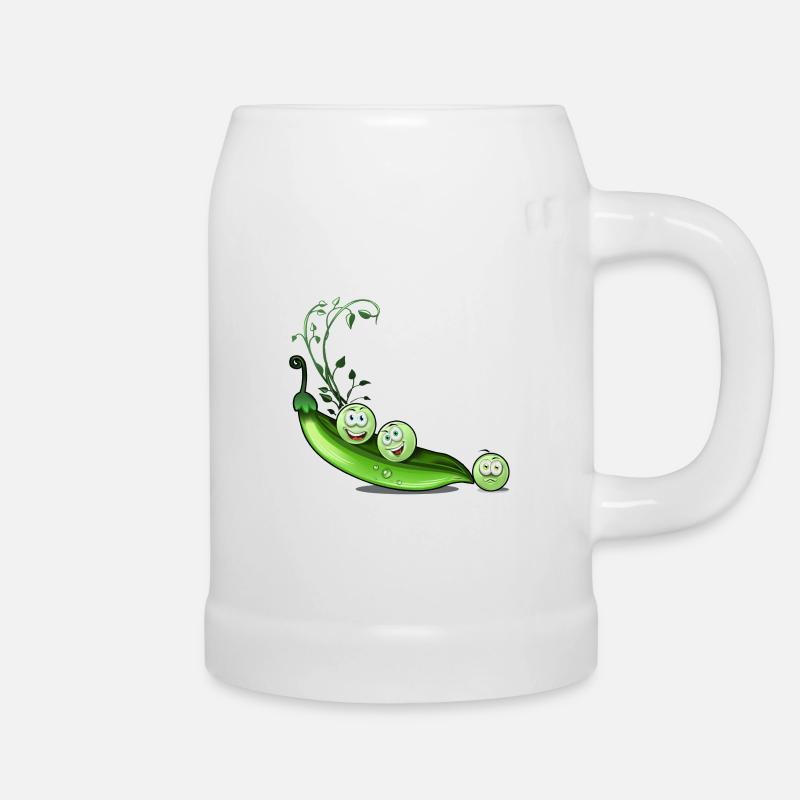 Erbsen Bohnen Humor - Bierkrug - Weiß