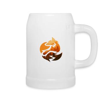 Fox animal design gifts - Beer Mug - white - Right