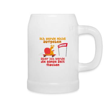 Nicht Aufgeben aber Fluchen Schnecke Joggen Laufen - Bierkrug - Weiß - Rechts