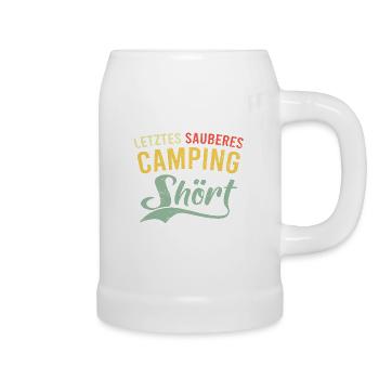 Camping campen sauberes Shört Spruch Geschenk Fun - Bierkrug - Weiß - Rechts