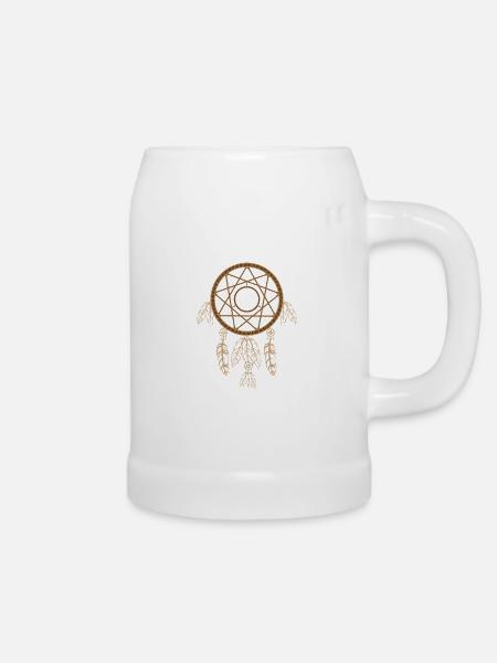 Indianischer Traumfänger Dreamcatcher Schamane - Bierkrug - Weiß