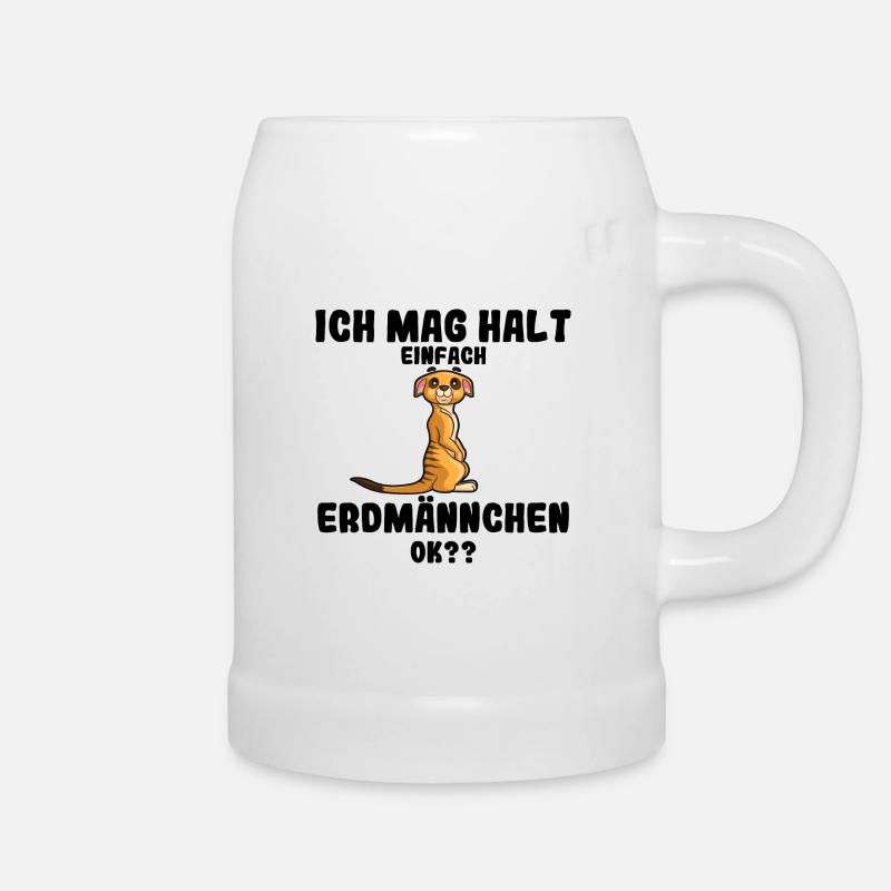 Ich mag halt einfach Erdmännchen Meerkat Geschenk - Bierkrug - Weiß