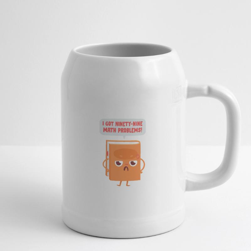 99 math problems math math teacher joke saying Beer Mug