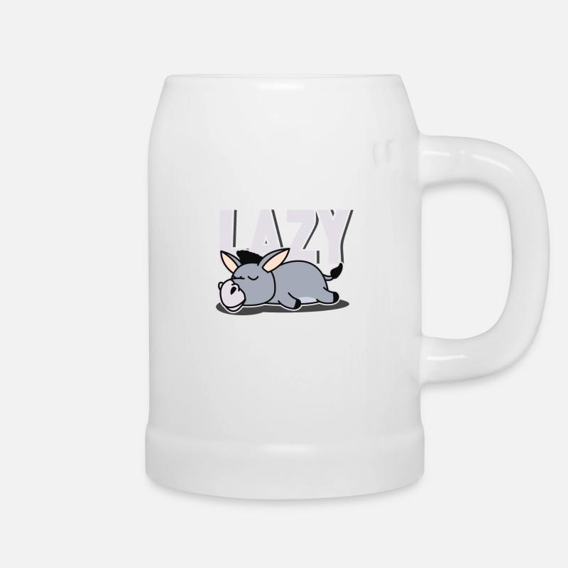 Lazy donkey slacker gift - Beer Mug - white