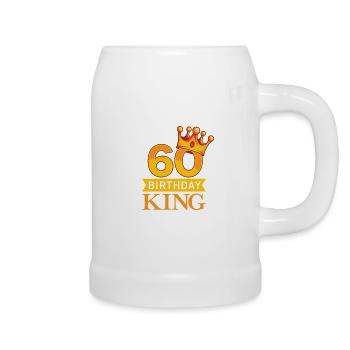 60 Jahre Birthday King - Bierkrug - Weiß - Rechts