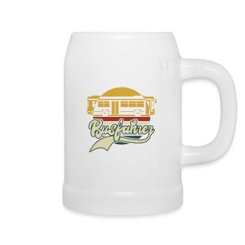 Busfahrer Retro Bus Geschenk - Bierkrug - Weiß - Rechts