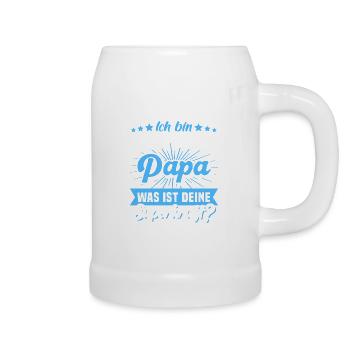 Zweifacher Papa Superkraft Vater Vatertag - Bierkrug - Weiß - Rechts