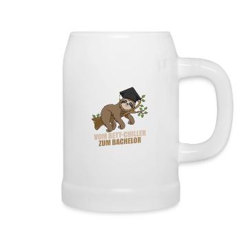 Bett-Chiller zum Bachelor 2021 Abschluss Spruch - Bierkrug - Weiß - Rechts