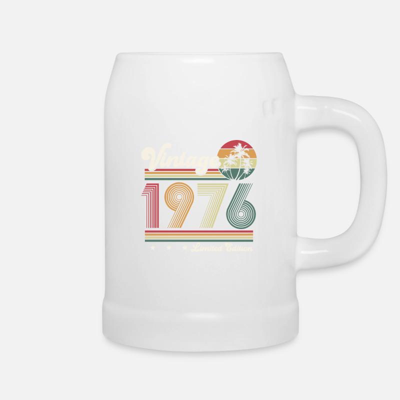 Jahrgang 1976 Retro Geburtstag Geschenk - Bierkrug - Weiß