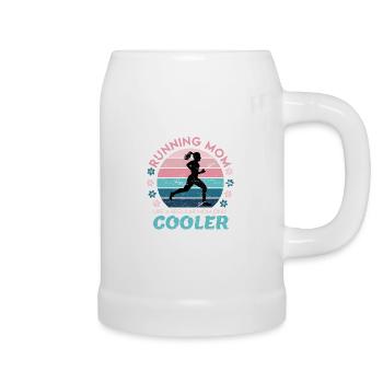 Running Gift Women's Running Mom Mom Saying - Beer Mug - white - Right