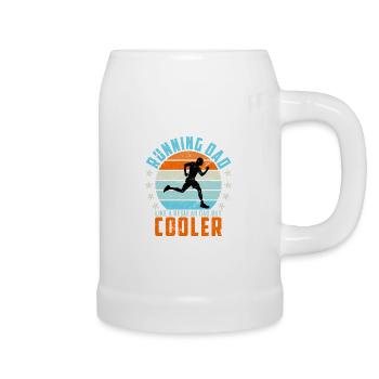 Running Dad Dad Gift Saying Marathon Run - Beer Mug - white - Right