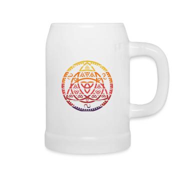 Vegvisir Futhark Runen, Symbole Viking, Vintage - Chope en céramique - blanc - Droite