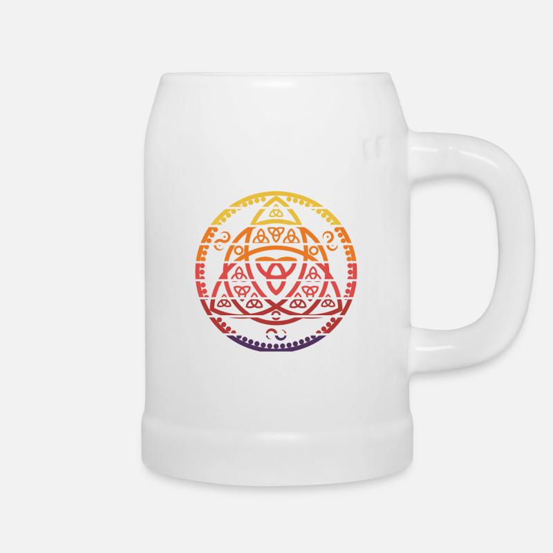 Vegvisir Futhark Runen, Viking Symbol, Vintage - Bierkrug - Weiß