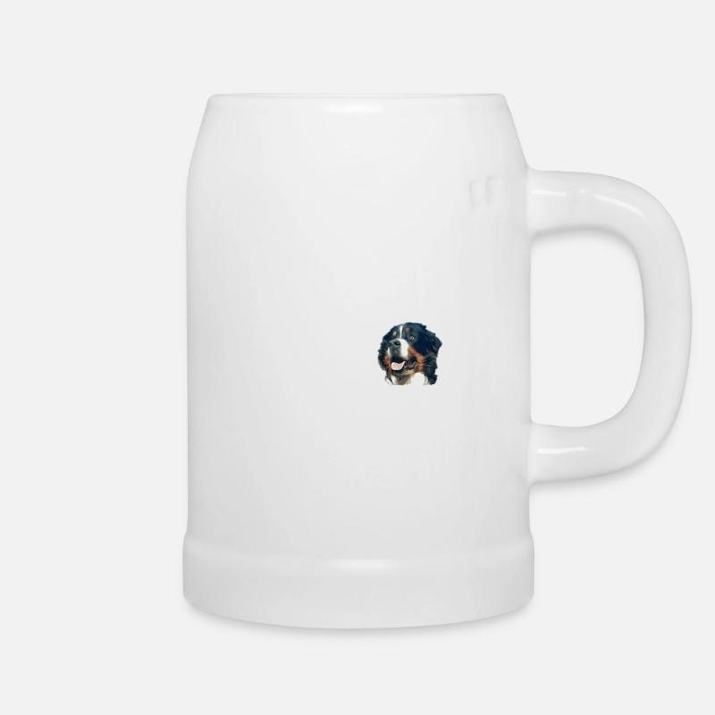 Berner Berghund - Bierkrug - Weiß