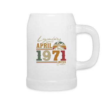 Millésime avril 1971 Rétro Vintage anniversaire - Chope en céramique - blanc - Droite