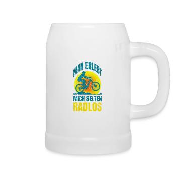 Fahrrad Spruch selten radlos Vintage Fahrradfahrer - Bierkrug - Weiß - Rechts