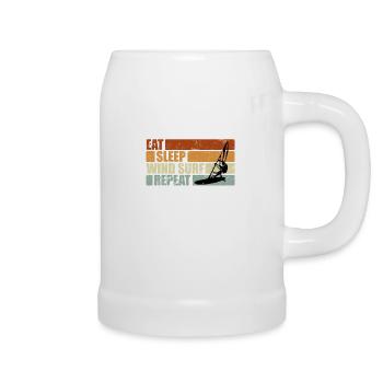 Eat Sleep Windsurf Repeat Windsurfer Geschenk - Bierkrug - Weiß - Rechts