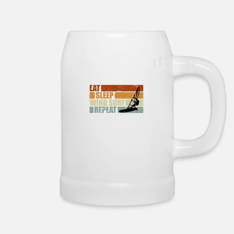 Eat Sleep Windsurf Repeat Windsurfer Geschenk - Bierkrug - Weiß