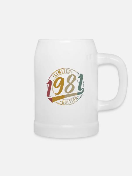 1981 Vintage Jahrgang Geburtstag Retro Geschenk - Bierkrug - Weiß