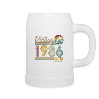 Née en 1986 naissance rétro anniversaire - Chope en céramique - blanc - Droite