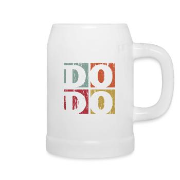 vintage retro used look Dodo Laufvogel - Bierkrug - Weiß - Rechts