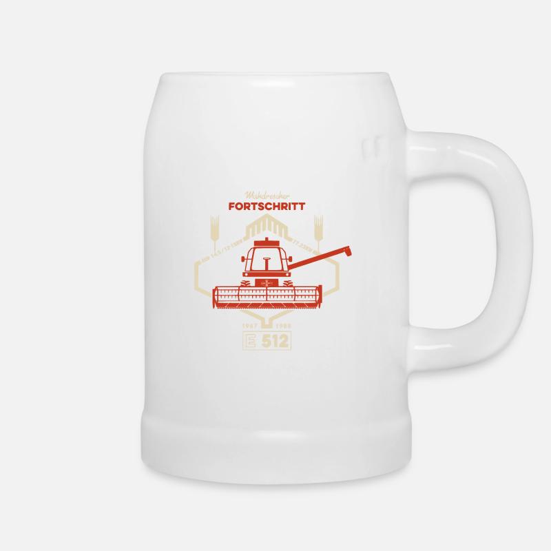 FORTSCHRITT Mähdrescher E512 DDR LPG - Bierkrug - Weiß