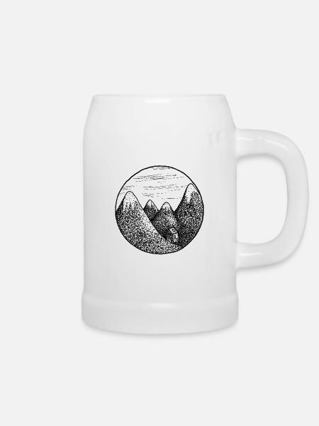 Berglandschaft - Bierkrug - Weiß