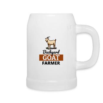 Hinterhof Ziege Züchter Tierhaltung Farm Lustig - Bierkrug - Weiß - Rechts