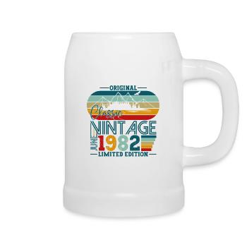 Original June Vintage 1982 40th Birthday Men - Beer Mug - white - Right