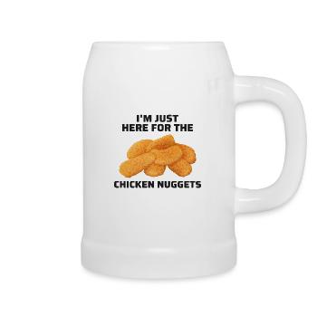 Chicken Nuggets Fast Food Lustiger Spruch - Bierkrug - Weiß - Rechts