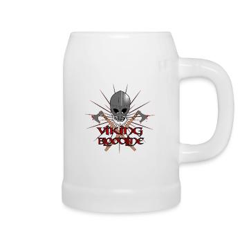 Wikinger Schädel Krieger - Bierkrug - Weiß - Rechts