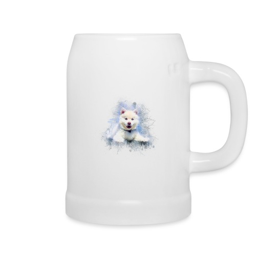 Siberian Husky White Cute Puppy -di- Wyll-Fryd - Boccale per birra
