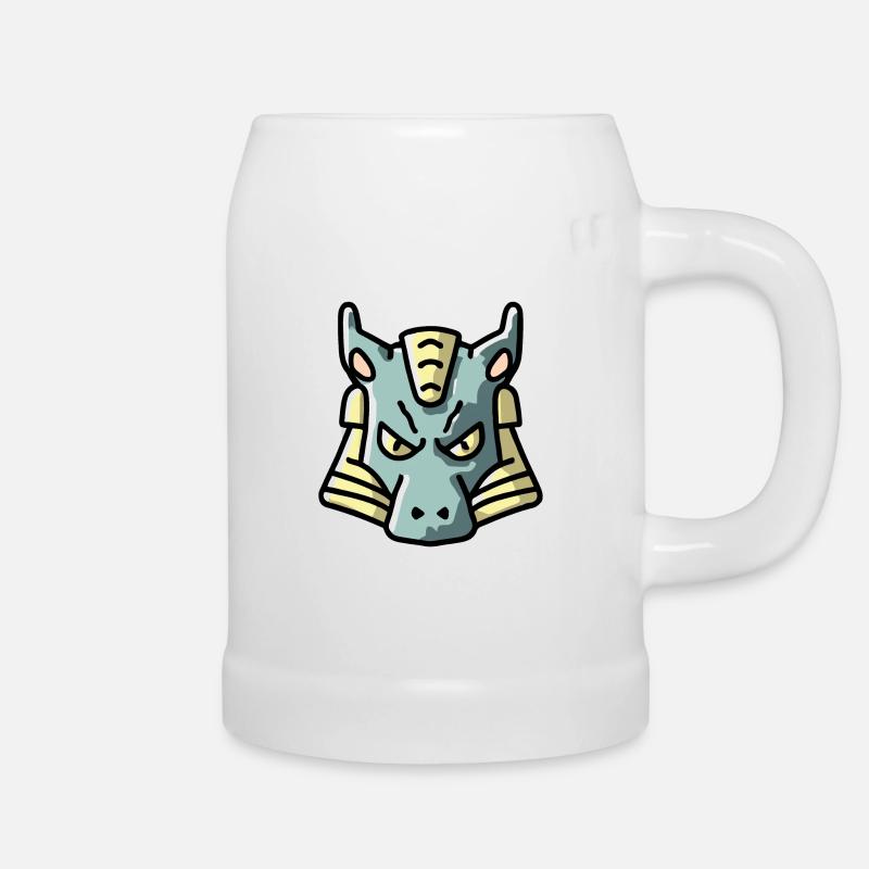 Finter dreinblickender Drache - Bierkrug - Weiß