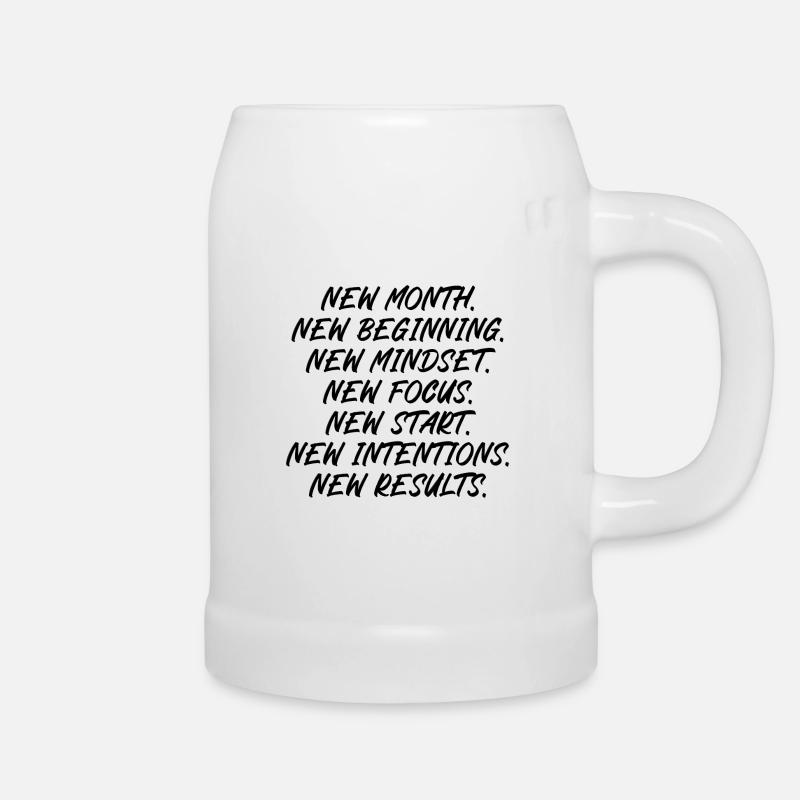 New month beginning mindset focus start - Bierkrug - Weiß