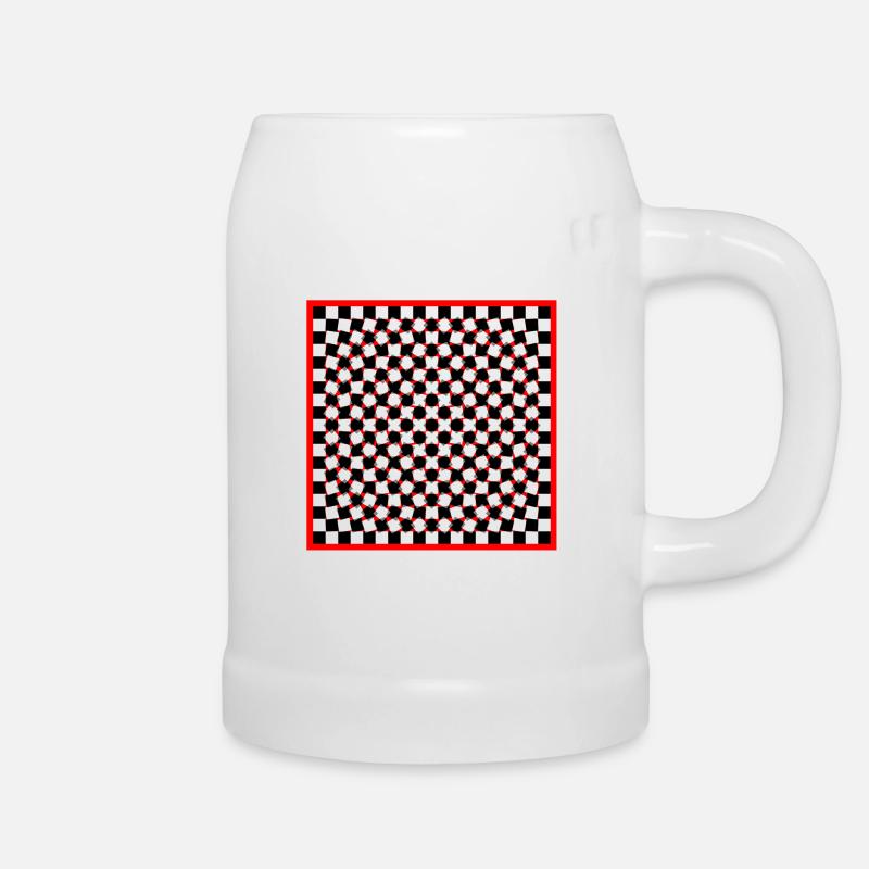 Optical Art - bloody Psycho Chess - Bierkrug - Weiß