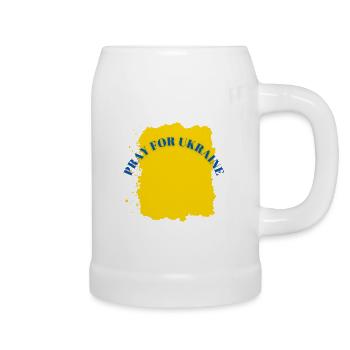 Pray for Ukraine. Together against war! - Beer Mug - white - Right
