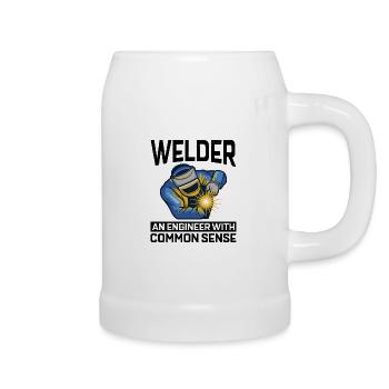 Welding Welder Metal Construction Ironworker - Beer Mug - white - Right