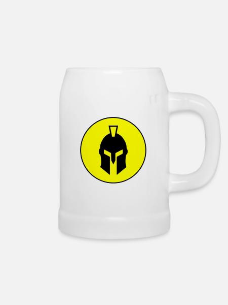 Spartaner Helm - Bierkrug - Weiß