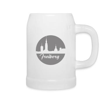 gris, ligne d’horizon, cercle, papier découpé, Freiberg - Chope en céramique - blanc - Droite