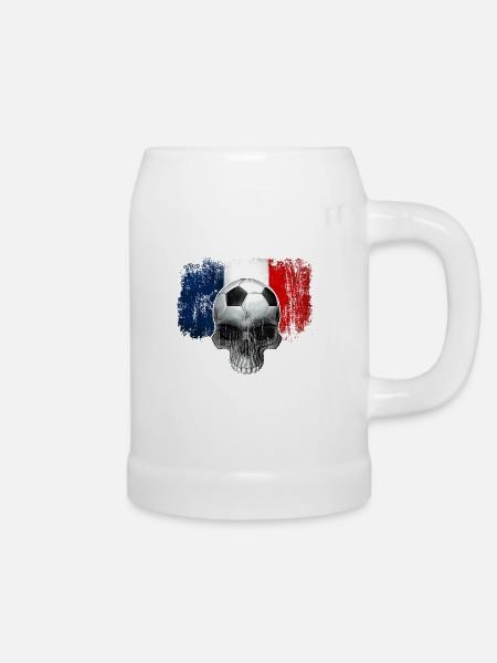 Frankreich Fußballfan - Bierkrug - Weiß